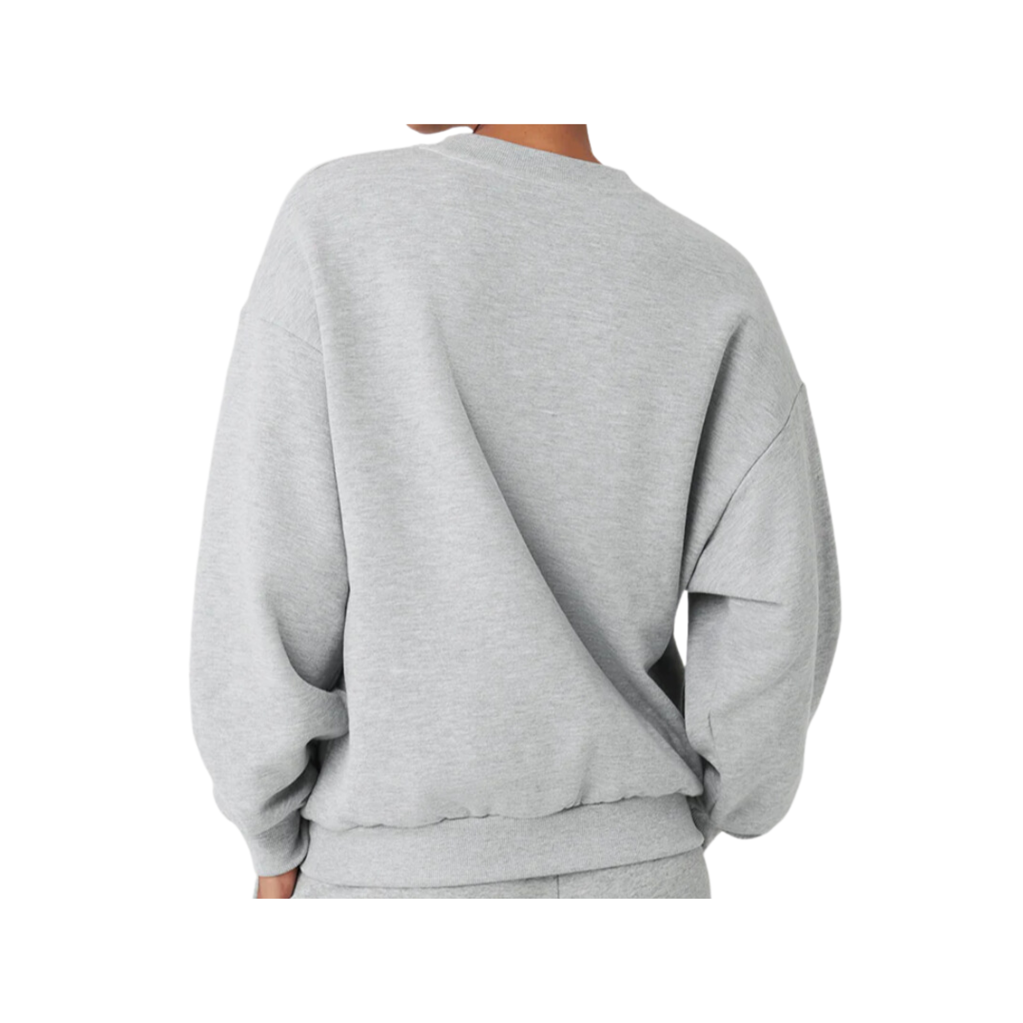 AMI Paris Logo Baumwoll-Sweatshirt mit Rundhalsausschnitt, Grau