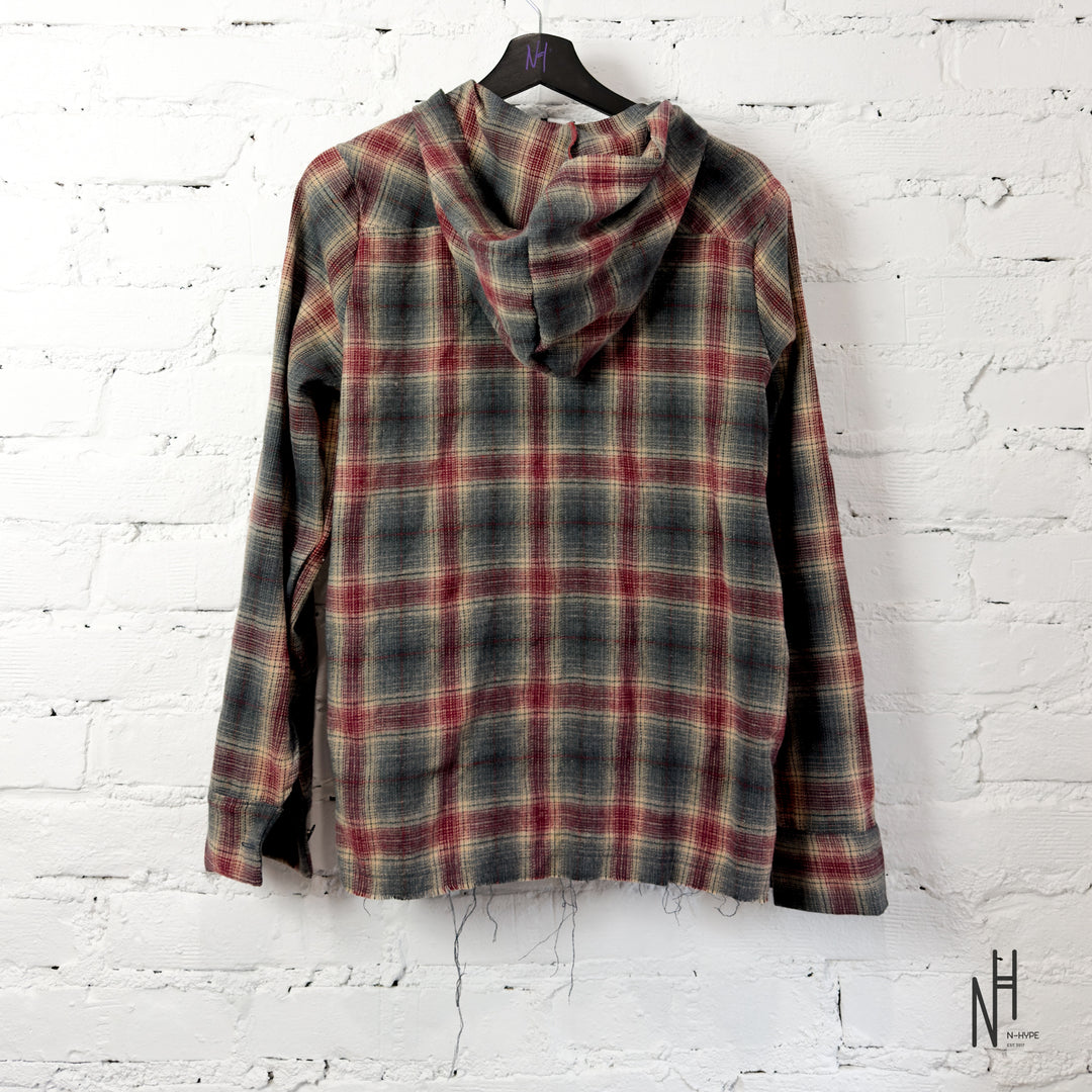 FVCKTHISBRAND PAINTED FLANEL SHIRT BURGUNDY