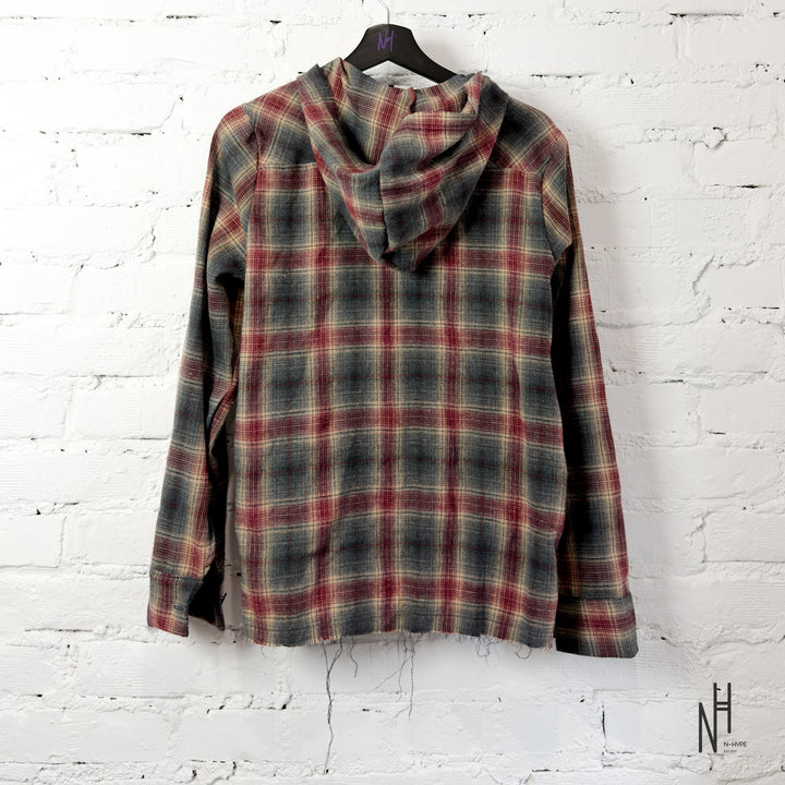 FVCKTHISBRAND PAINTED FLANEL SHIRT BURGUNDY