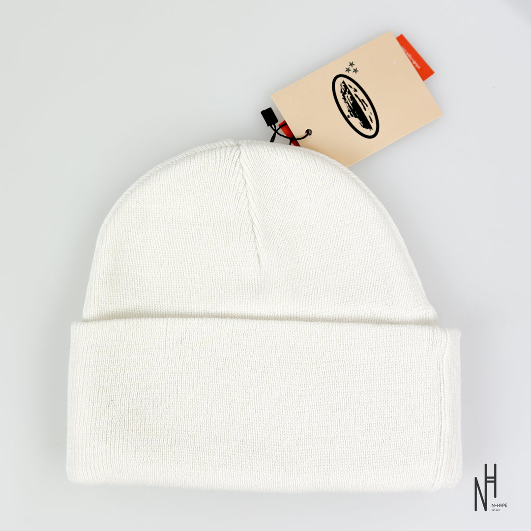 Corteiz Allstarz Folded Beanie White