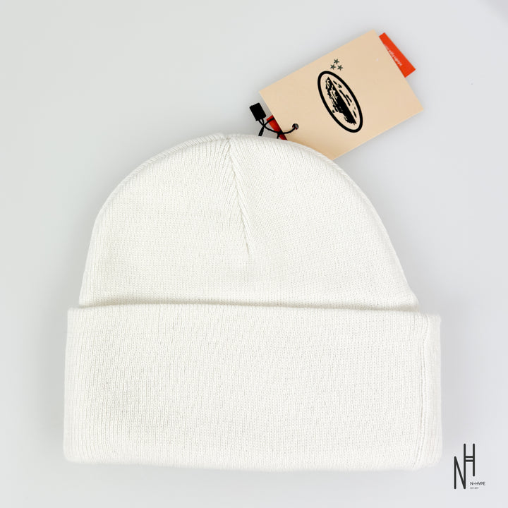 Corteiz Allstarz Folded Beanie White
