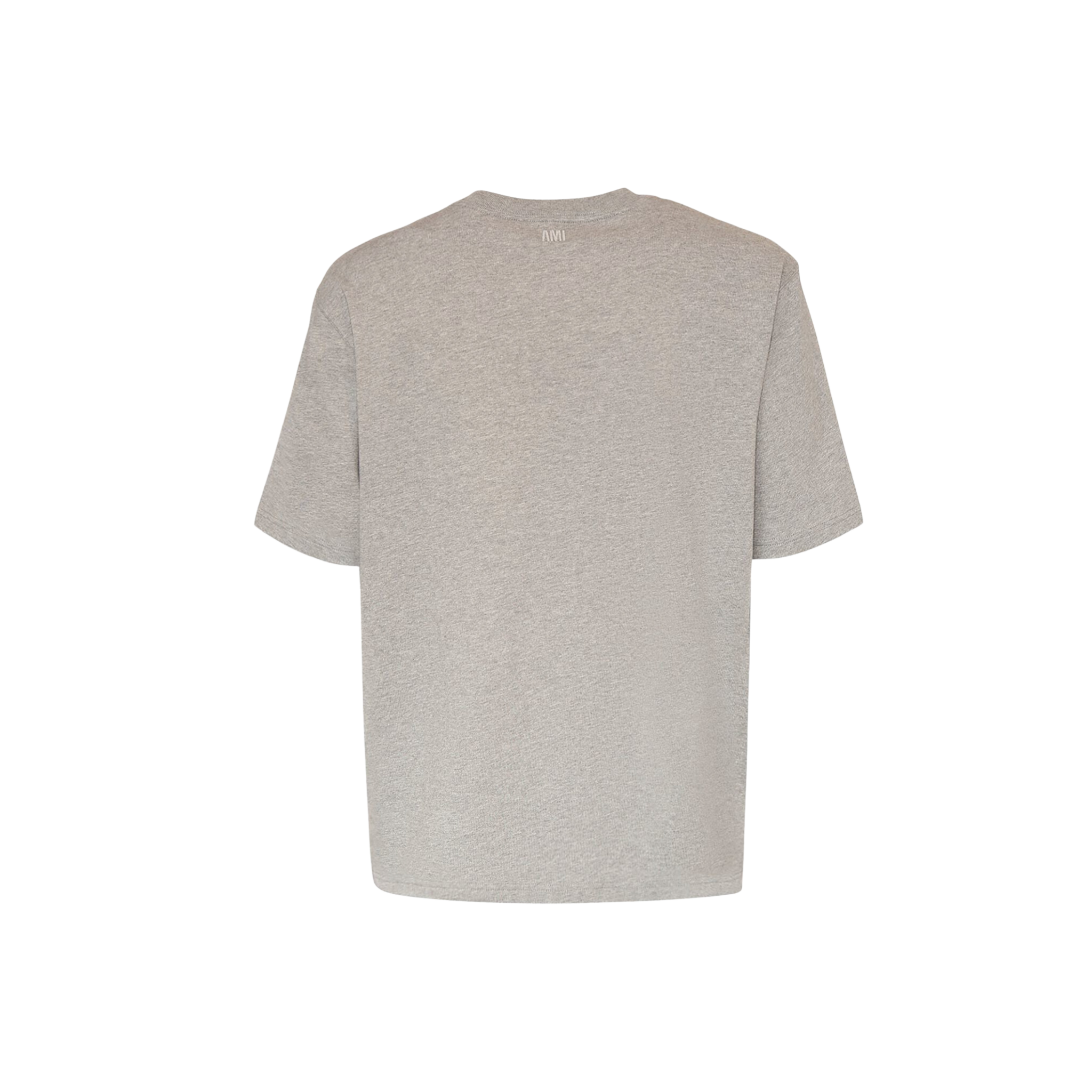 T-Shirt aus schwerer Baumwolle mit AMI Paris-Logo, Grau
