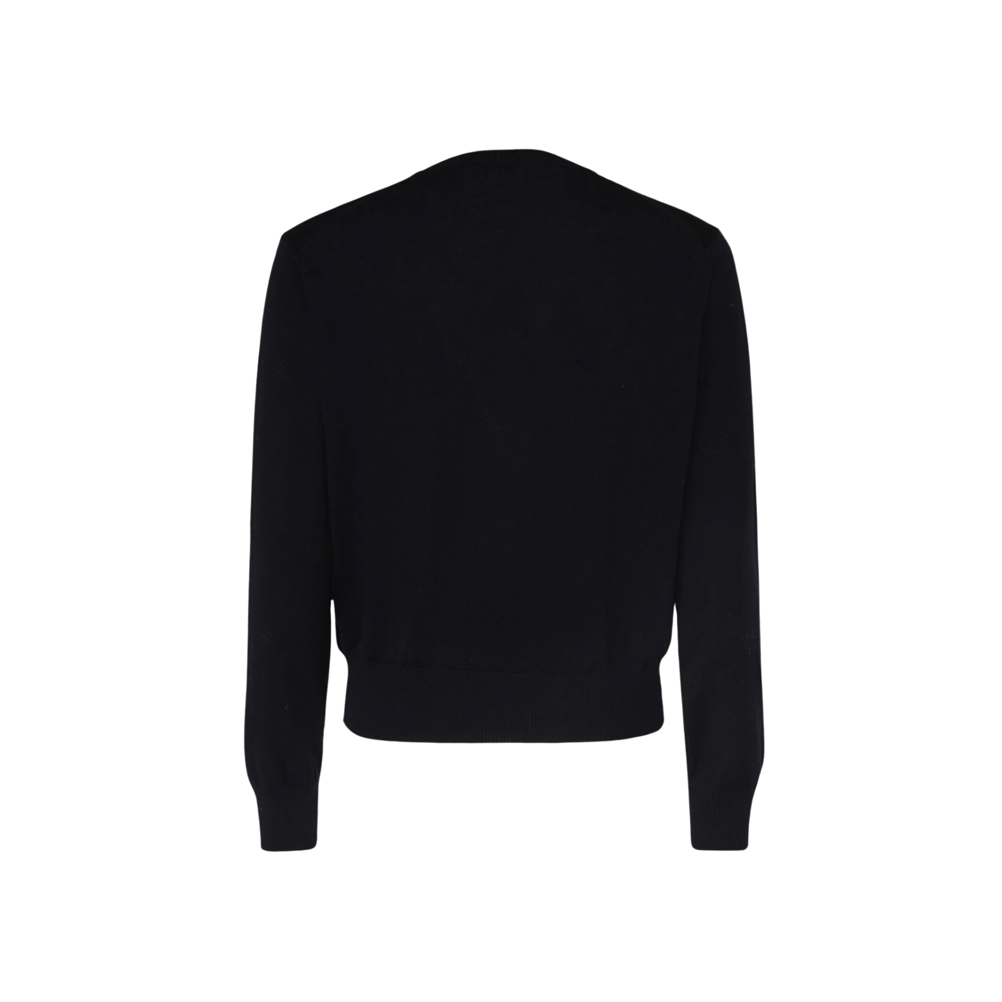 AMI Paris Logo Wool & Viscose Crewneck Sweater Black