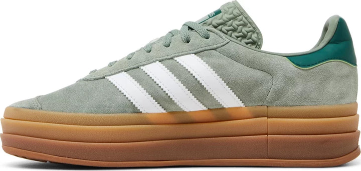 Adidas Gazelle Bold Silver Green Gum (Womens)