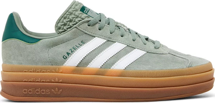 Adidas Gazelle Bold Silver Green Gum (Womens)