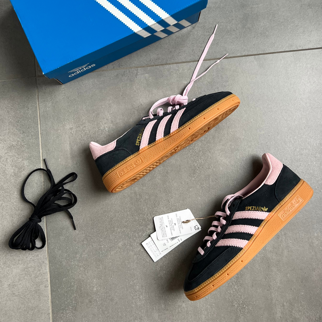 Adidas Handball Spezial Core Black Clear Pink Gum (Women's Adidas Handball Spezial Core Black Clear Pink Gum (Women's