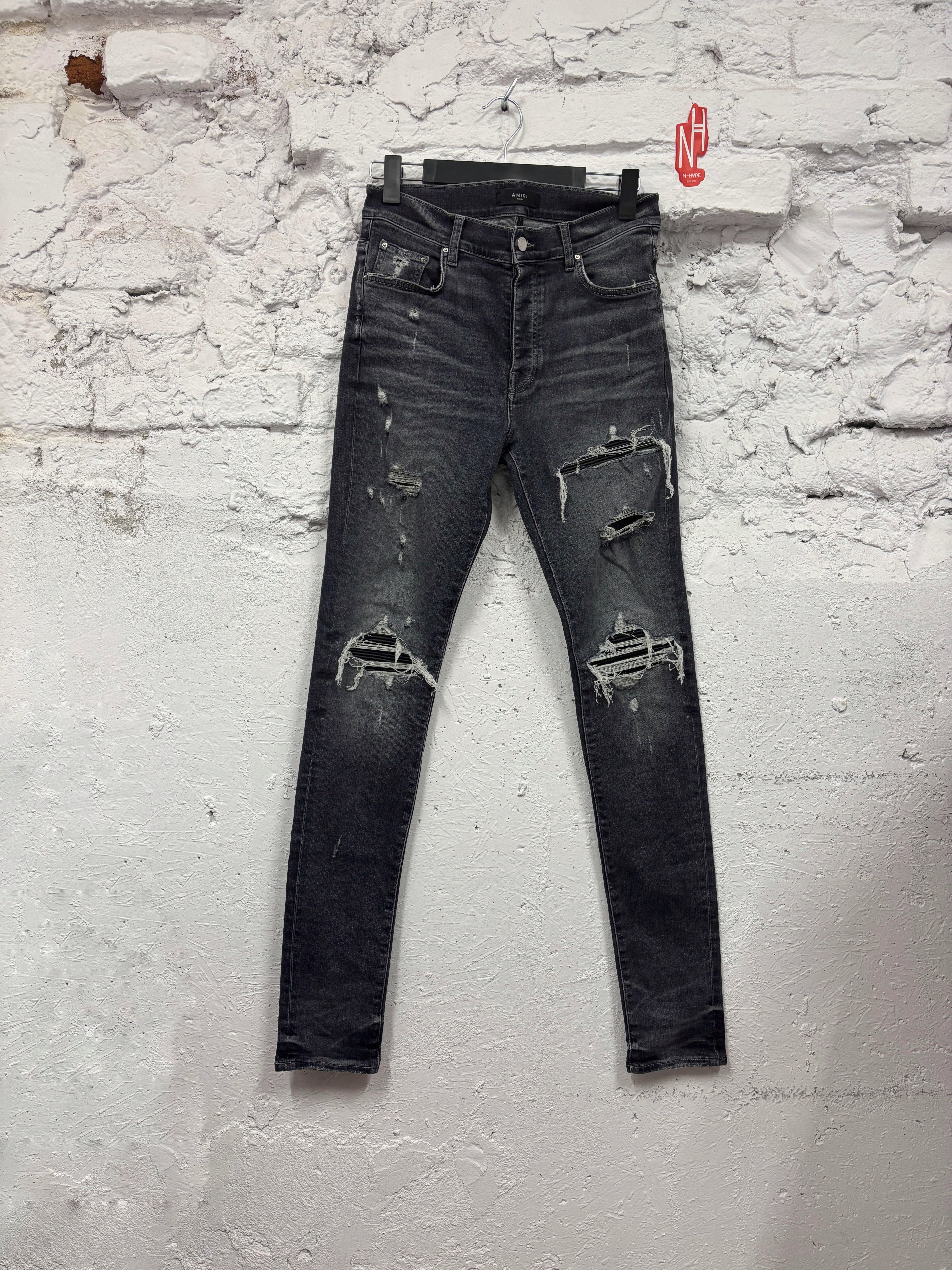Amiri MX1 Distressed Denim Skinny Jeans Grey – Iconic Premium