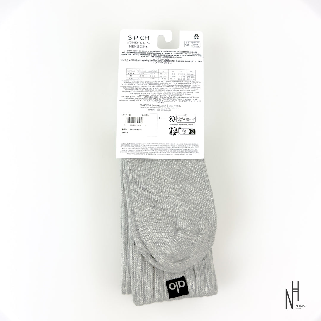 Alo Yoga Unisex Scruch Sock Athletic Heather Grey