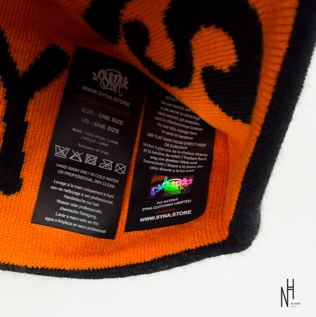 Syna World Reversible Synarchy Beanie Black Orange