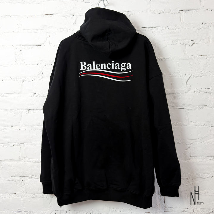Balenciaga Political Campaign Large Hoodie Black