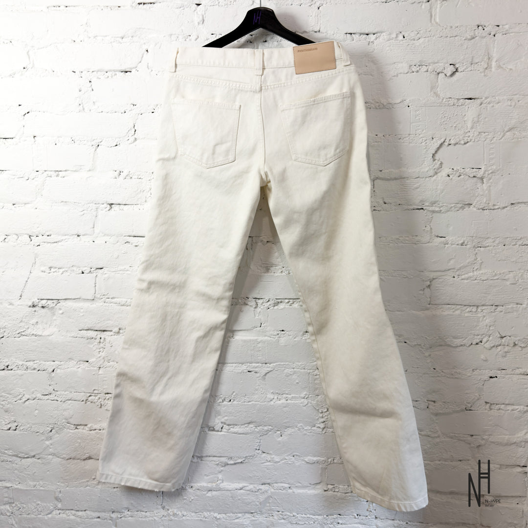 FVCKTHISBRAND STUDDED WAXED DENIM WHITE