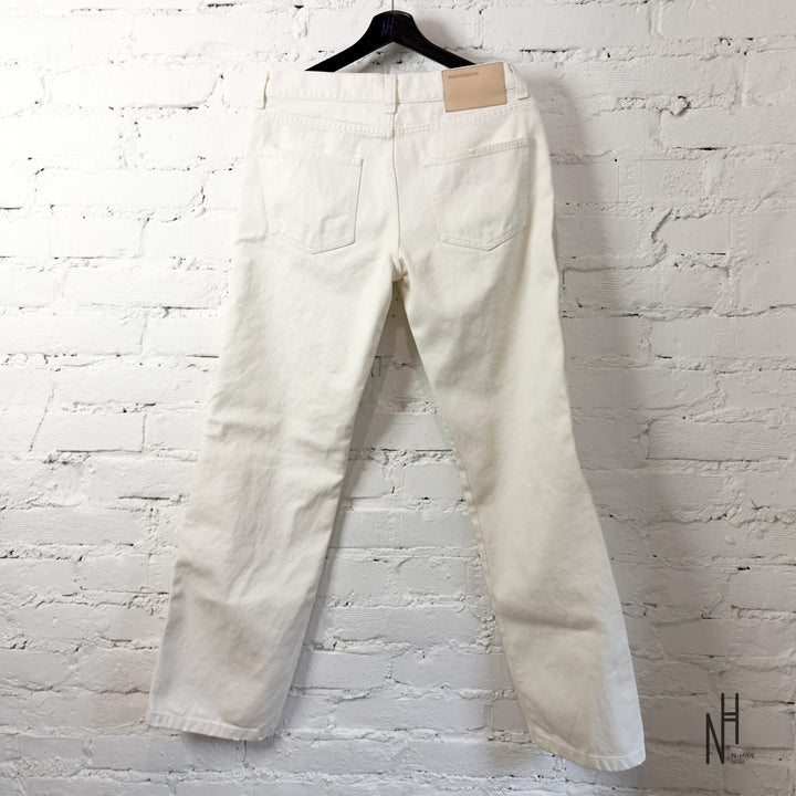 FVCKTHISBRAND STUDDED WAXED DENIM WHITE