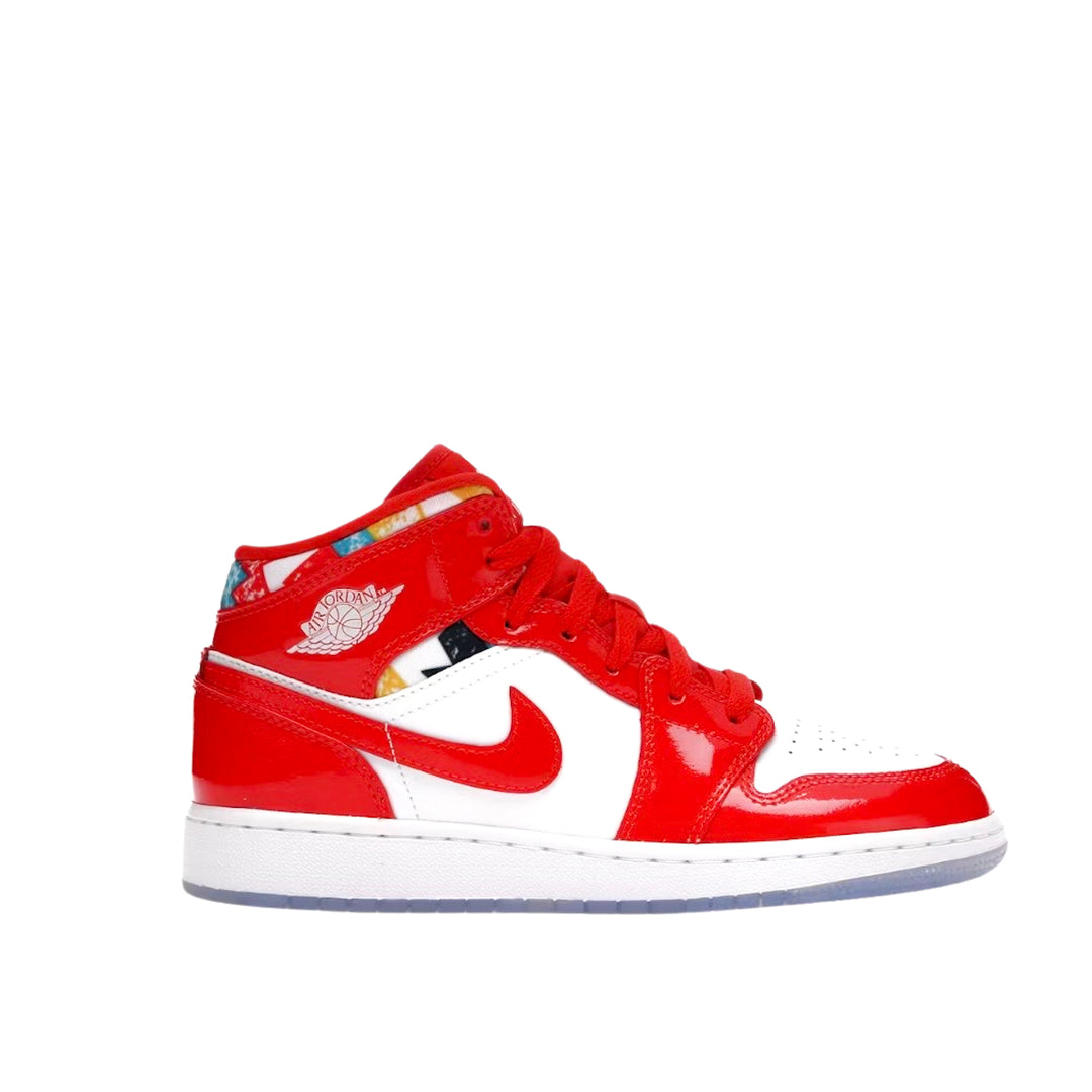 Jordan 1 Mid Barcelona Sweater Red Patent (GS)