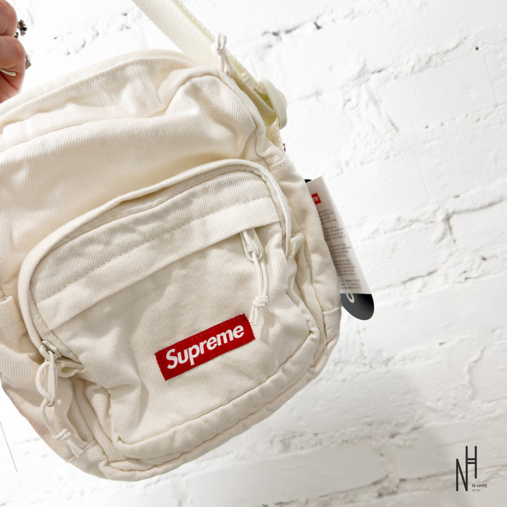 Supreme Denim Shoulder Bag White