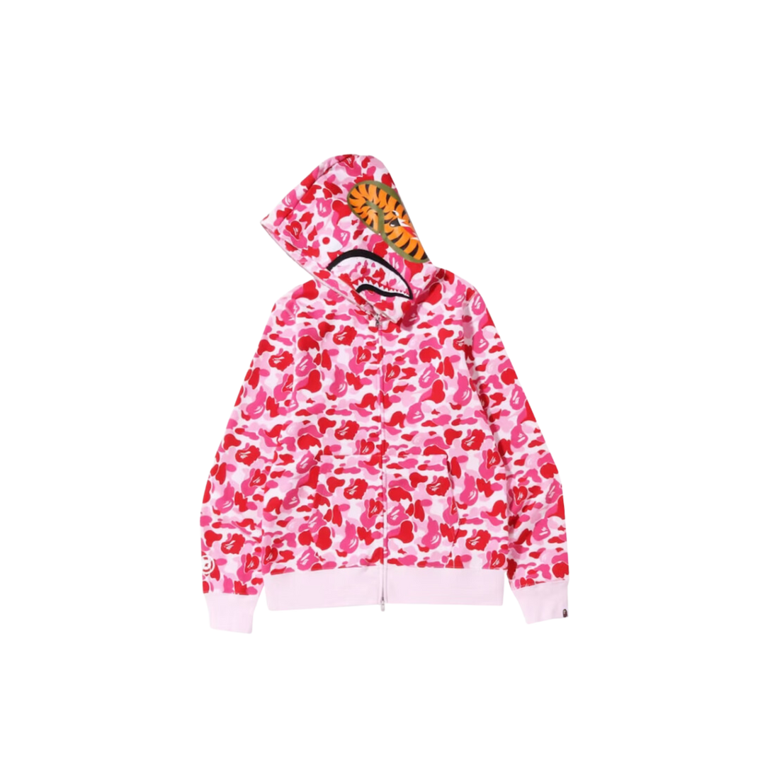 BAPE ABC Camo Shark Full Zip Hoodie Pink