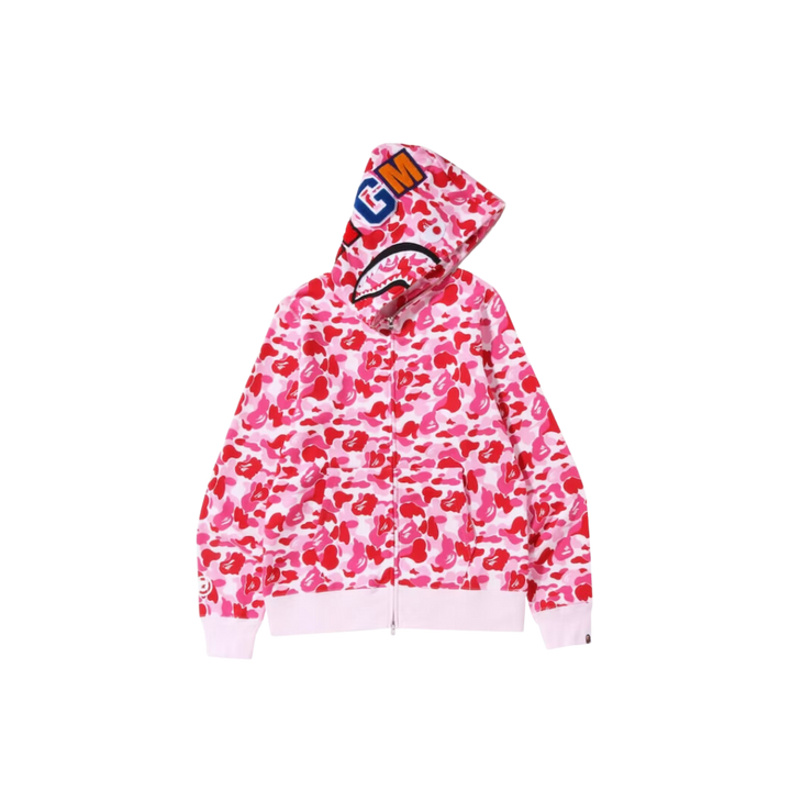 BAPE ABC Camo Shark Full Zip Hoodie Pink