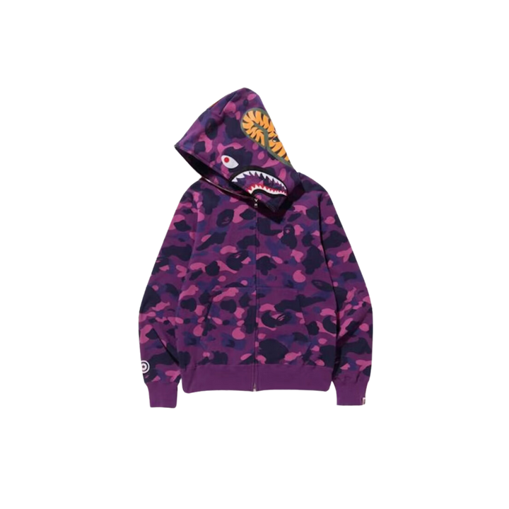 BAPE Color Camo Shark Full Zip Hoodie Purple