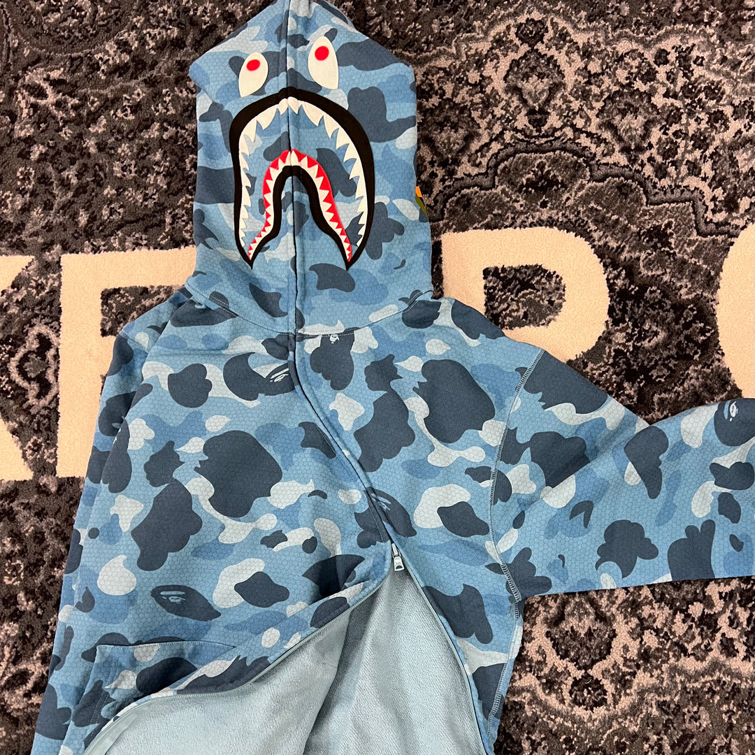 BAPE ABC Camo Shark Full Zip Hoodie Blue Showroom NHype Lodz Polska 7