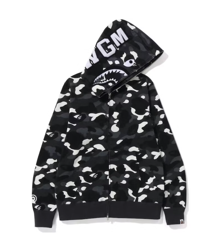 Bape shark hoodie black and white online