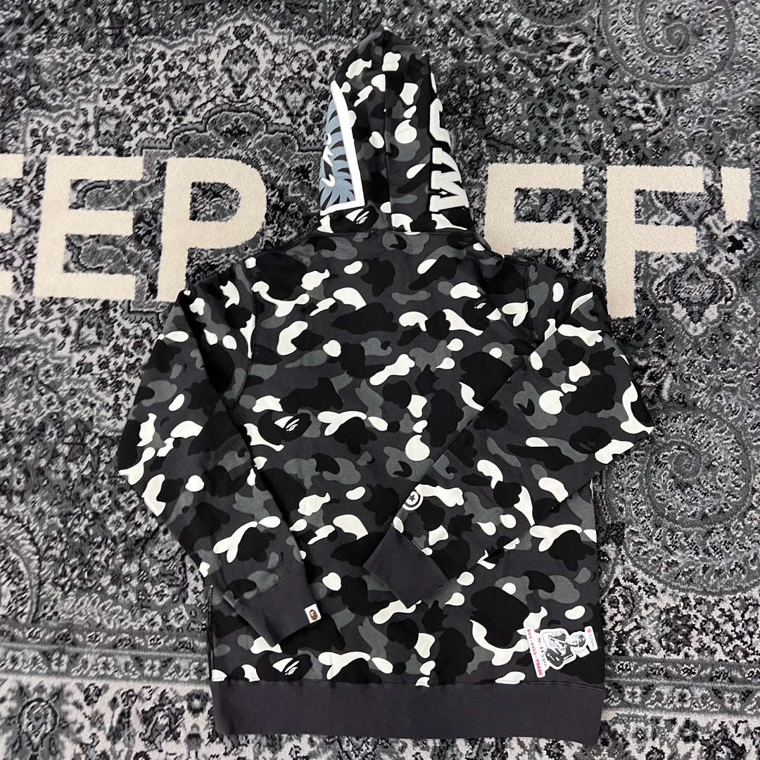 BAPE City Camo Shark WGM Full Zip Hoodie Black N Hype