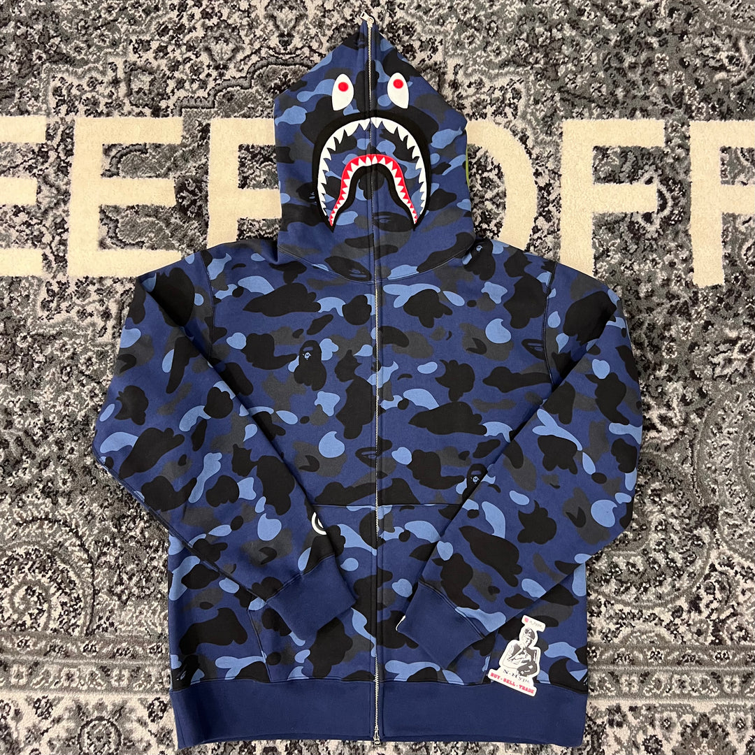 Navy bape hoodie sales