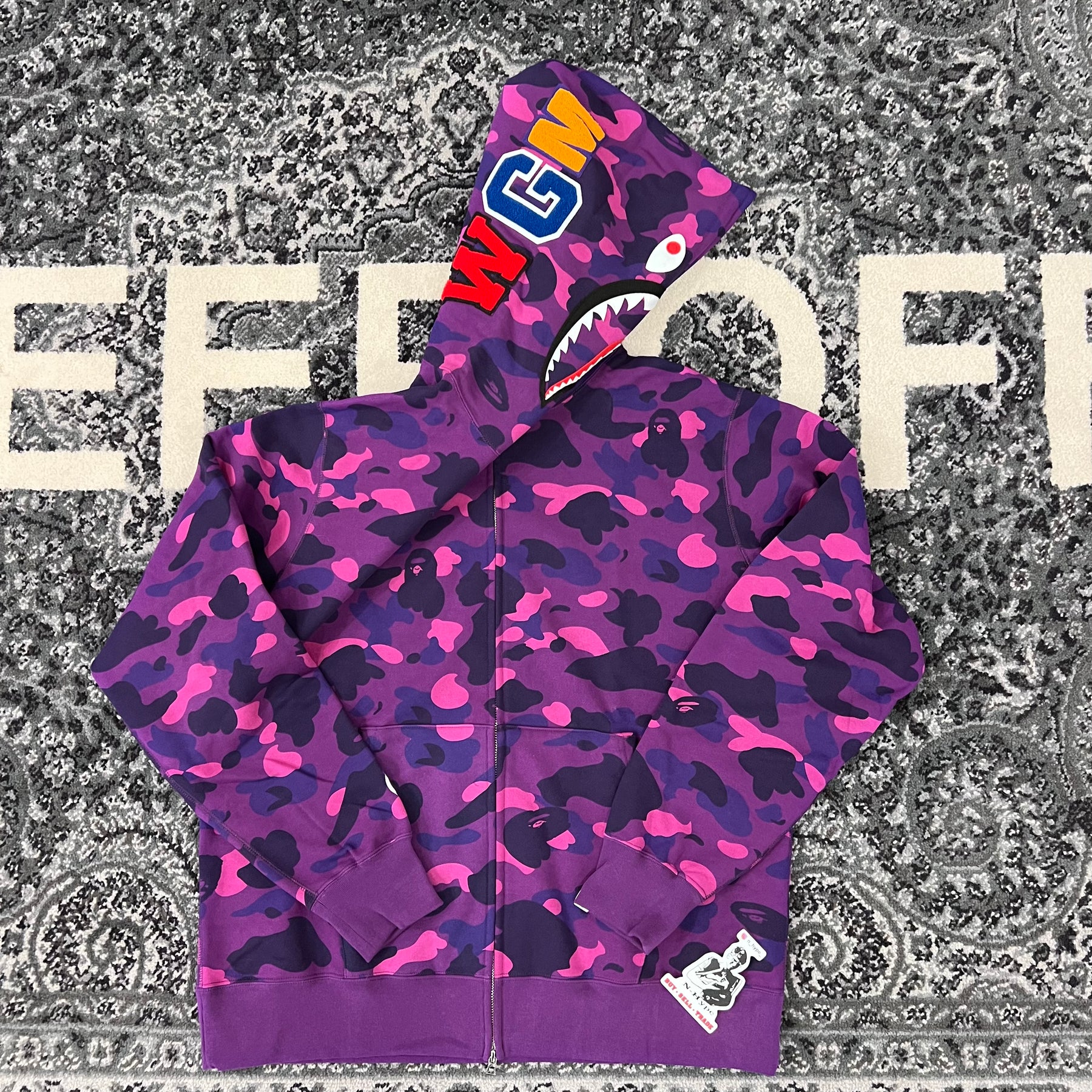 BAPE Color Camo Shark Full Zip Hoodie Purple N Hype