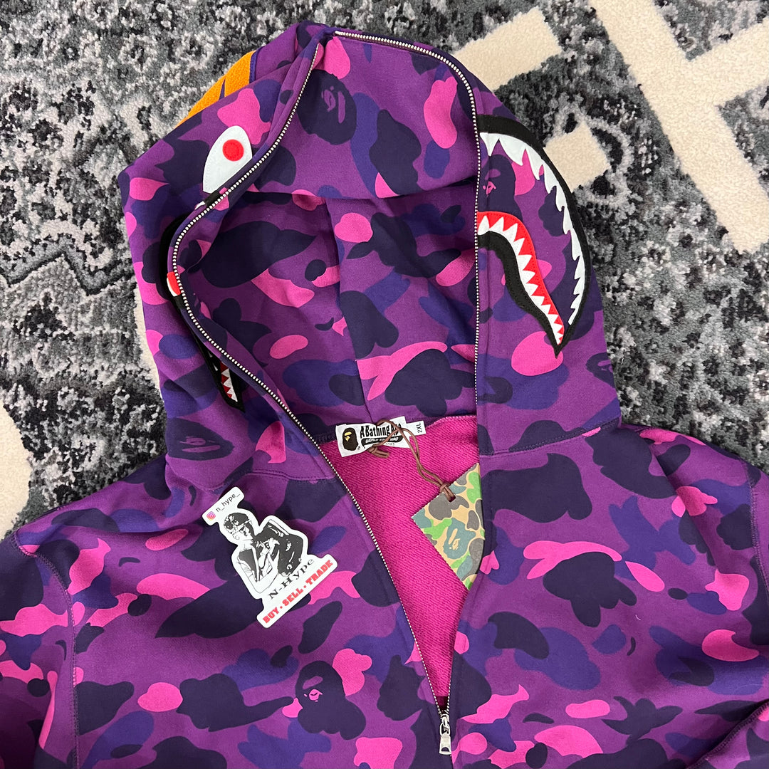 BAPE Color Camo Shark Full Zip Hoodie Purple Showroom NHype Lodz Polska 2