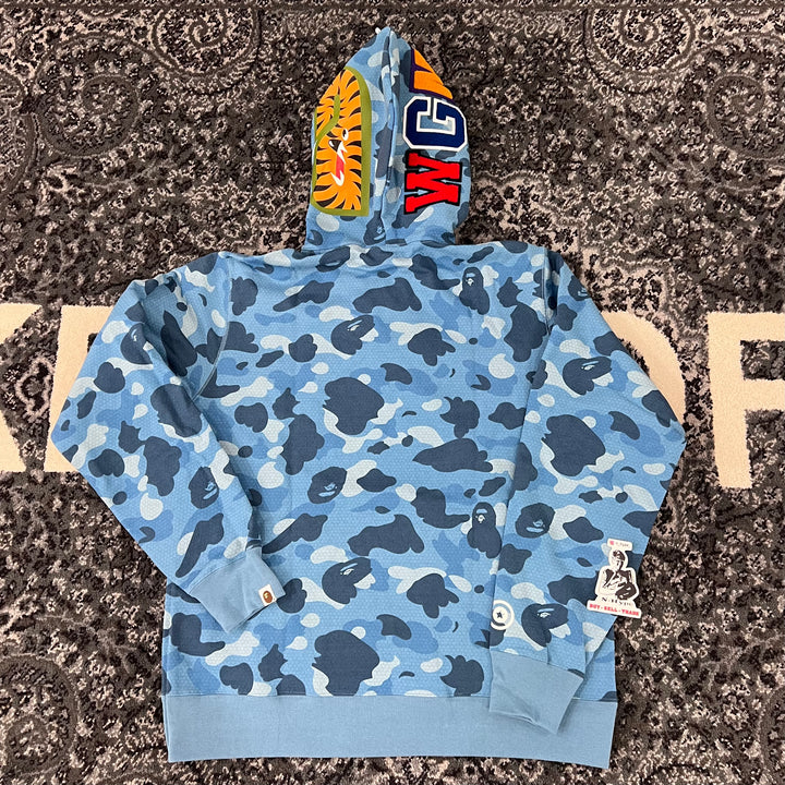 BAPE HONEYCOMB CAMO SHARK HOODIE BLUE Lodz Polska Tyl 1