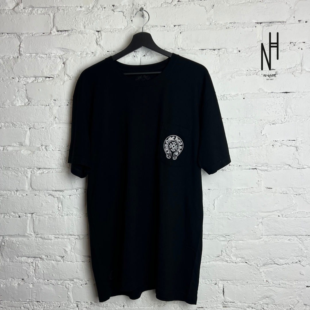 Chrome Hearts Horseshoe Logo Pocket T-shirt Black – N-Hype Chrome Hearts Horseshoe Logo Pocket T-shirt Black – N-Hype