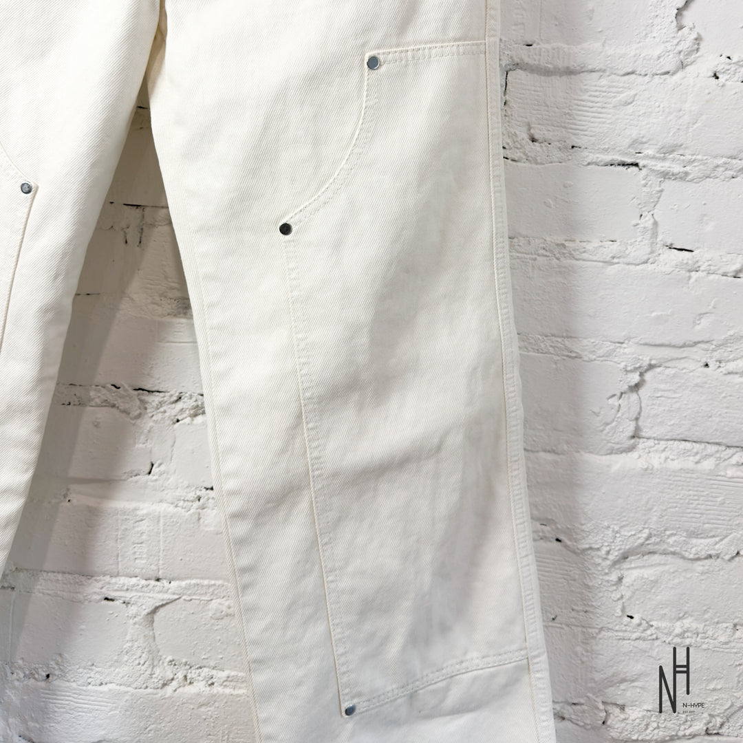 FVCKTHISBRAND STUDDED WAXED DENIM WHITE