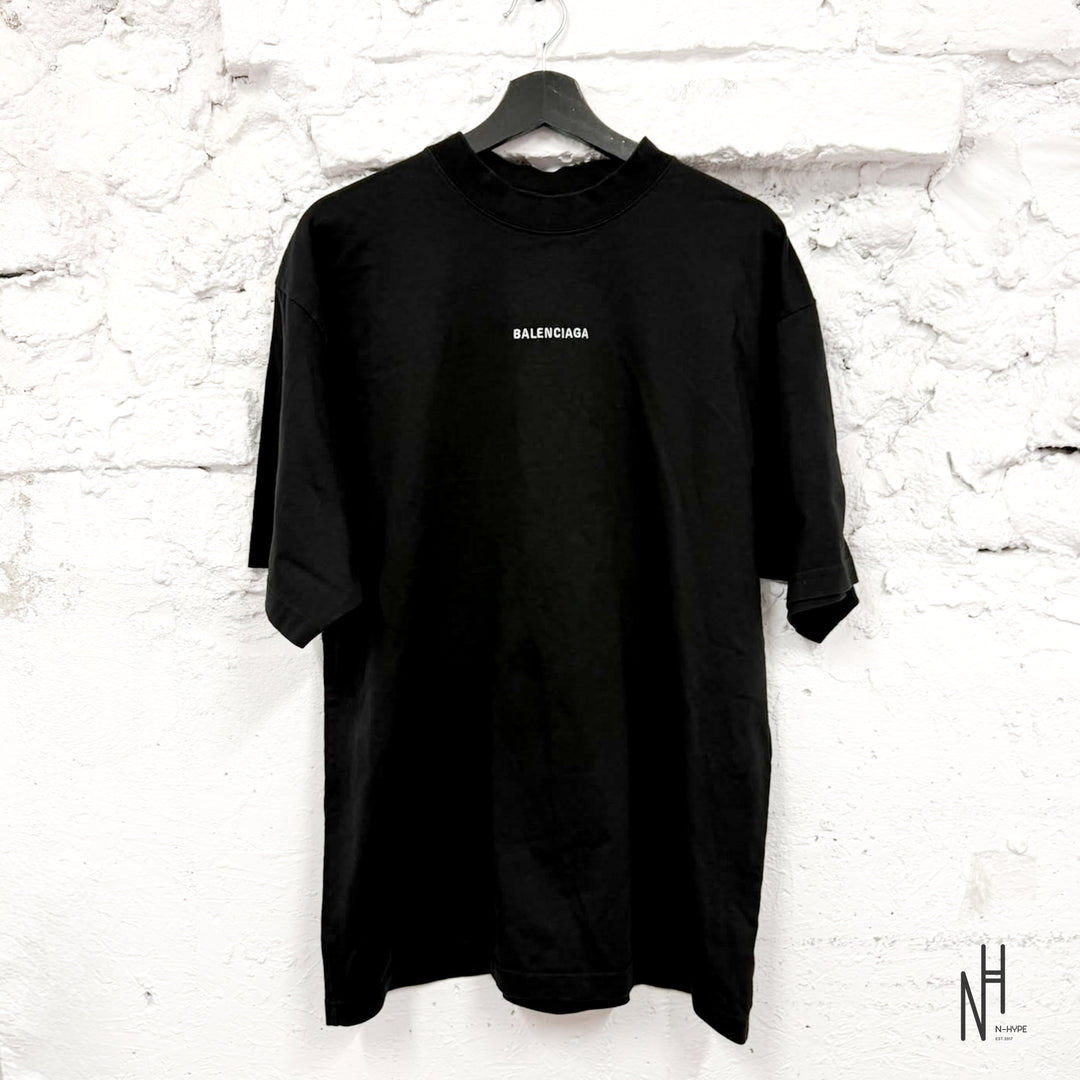 Balenciaga Oversized Logo T-Shirt Black