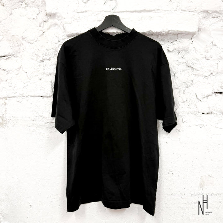 Balenciaga Oversized Logo T-Shirt Black