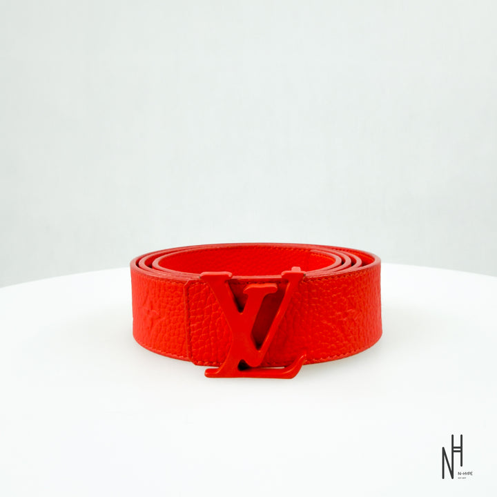 Louis Vuitton Initials 40MM Shape Leather Belt Red
