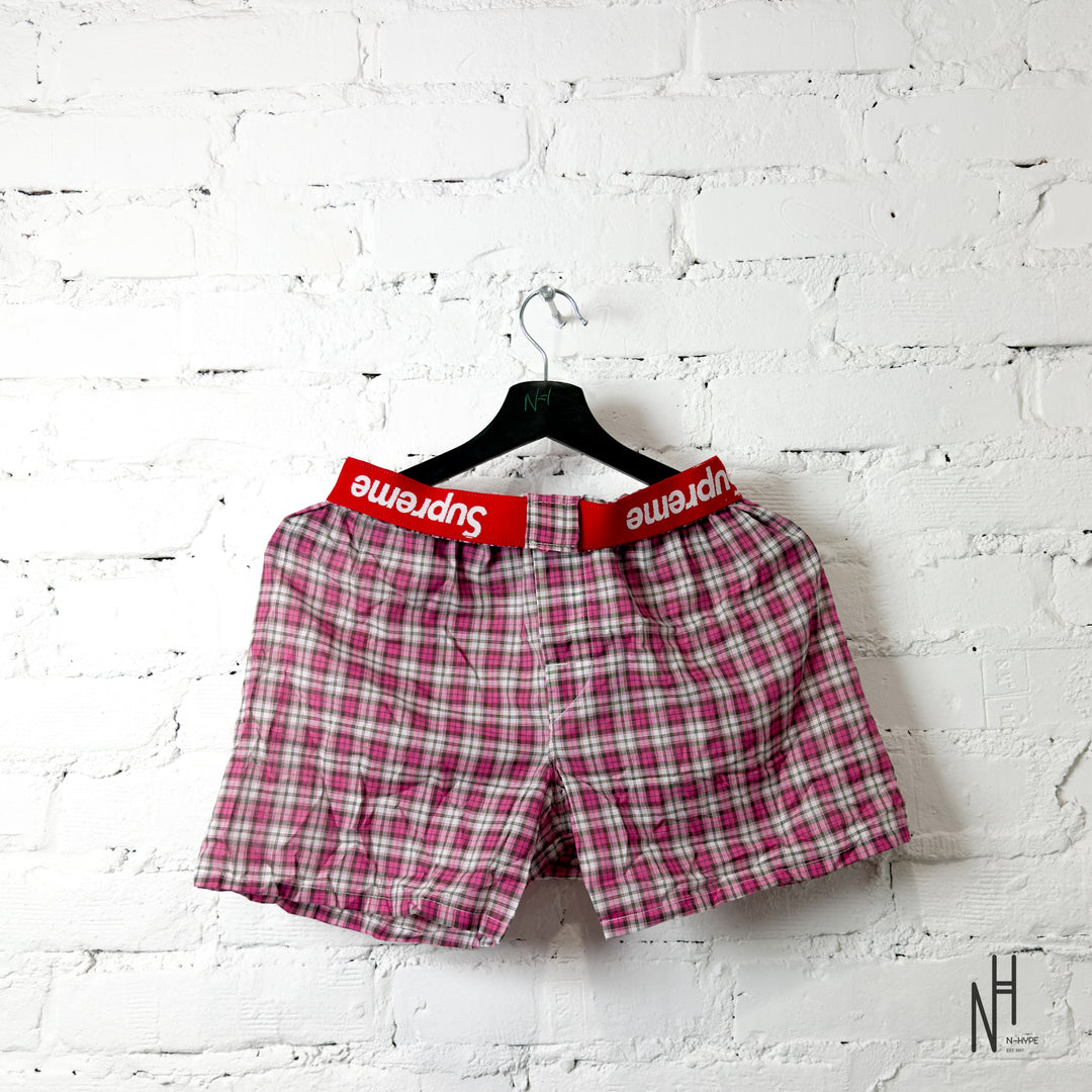 Supreme Hanes Plaid Boxers Pink