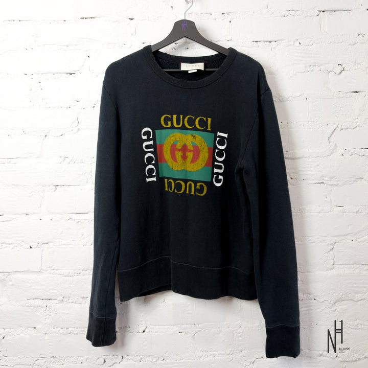 Gucci Vintage Logo Crewneck Black