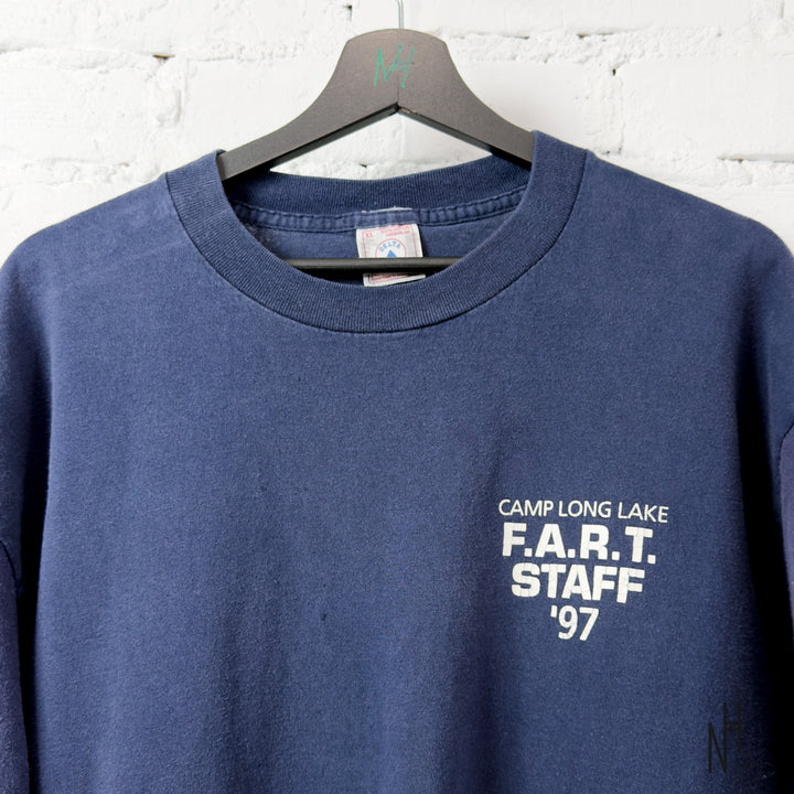 Camp Long Lake F.A.R.T. Staff '97 Navy Tee Vintage