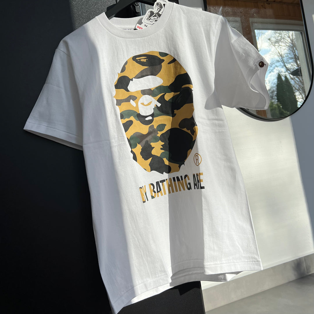 BAPE 1st Camo By Bathing Ape Tee White Yellow N Hype