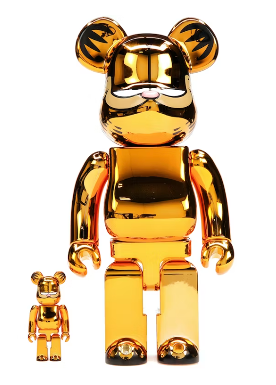 Bearbrick Garfield 100% & 400% Set Gold Chrome Ver. Front2 Lodz Polska
