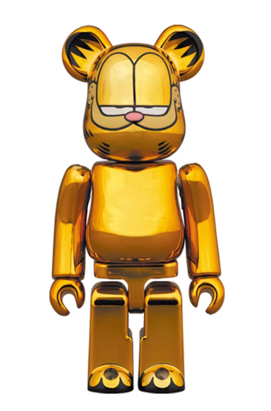 Bearbrick Garfield 100% & 400% Set Gold Chrome Ver. Front Lodz Polska