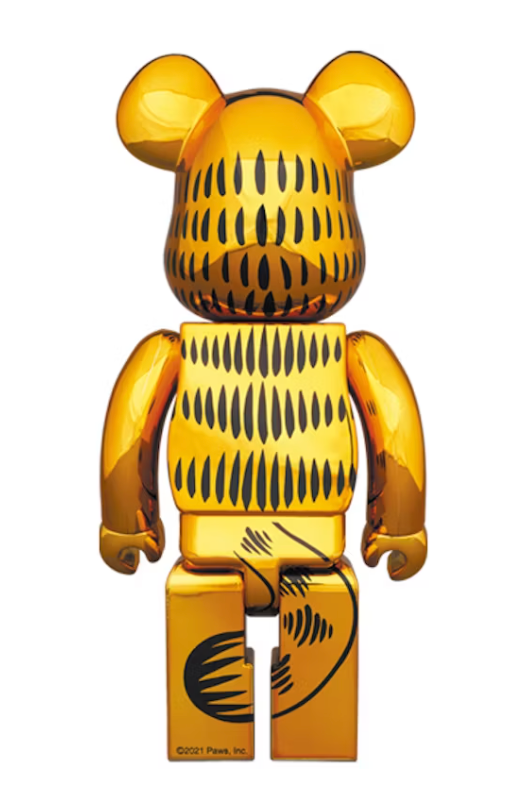 Bearbrick Garfield 100% & 400% Set Gold Chrome Ver. Tyl Lodz Polska