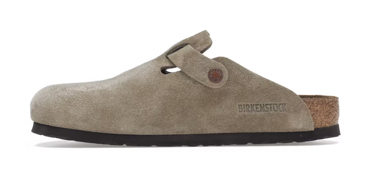 Birkenstock Boston Soft Footbed Suede Taupe Lodz Polska bok wewnetrzny