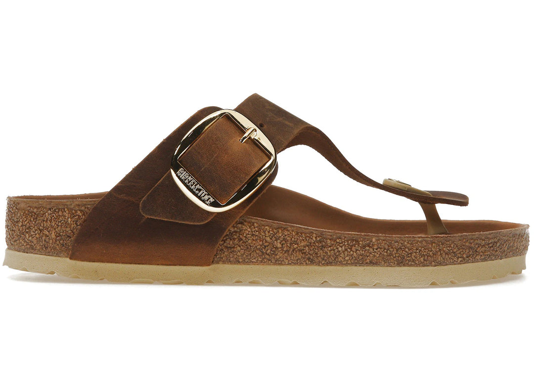 Birkenstock Gizeh Big Buckle Oiled Nubuck Cognac (Women's) - Koniak. - N-Hype
