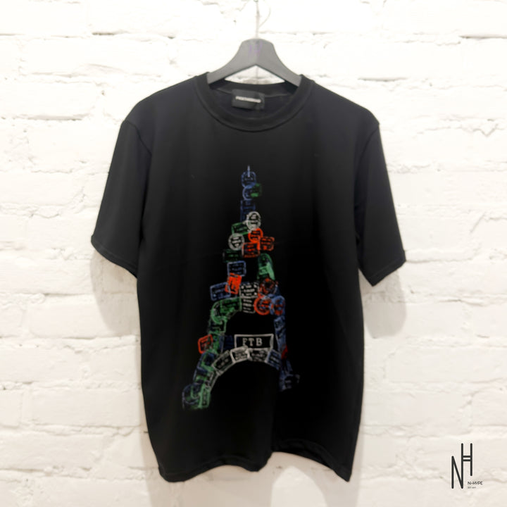 FVCKTHISBRAND PARIS STAMP TEE BLACK