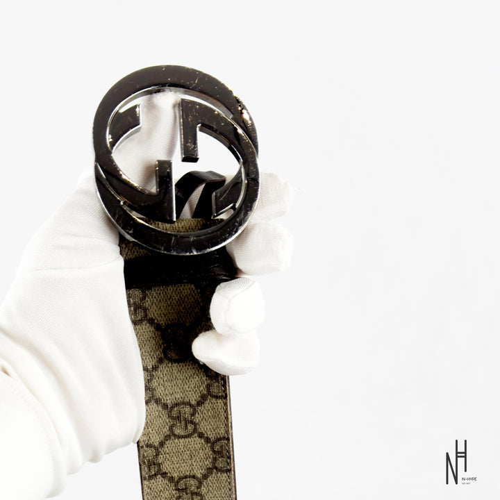 Gucci Beige Supreme Monogram Belt