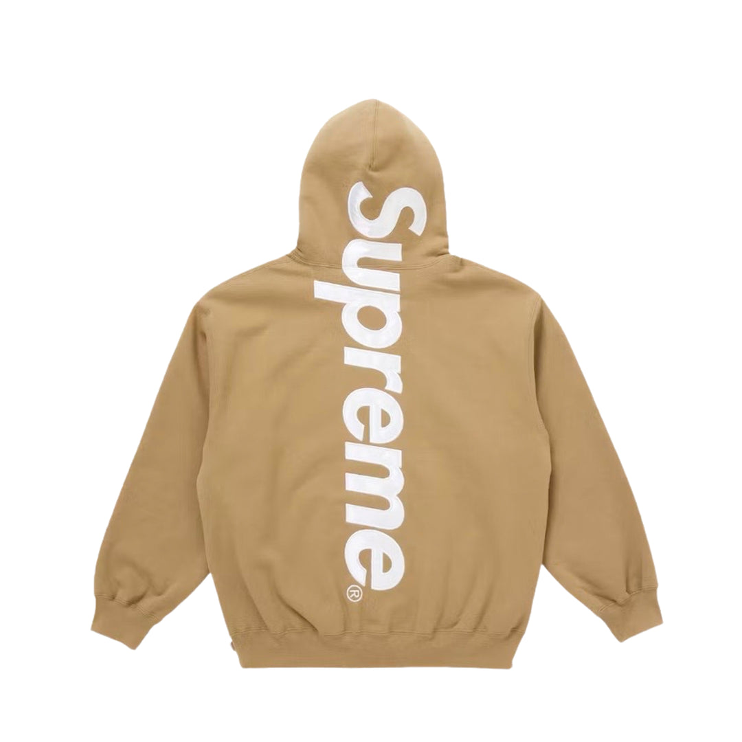 Supreme Satin Applique Hooded Sweatshirt (SS25) Brown