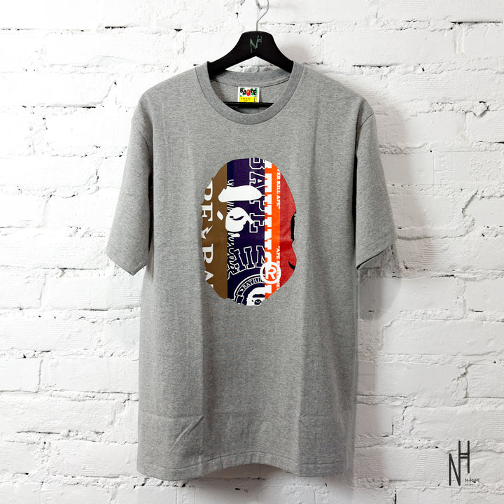 BAPE Fans Scarf Ape Head Tee Grey