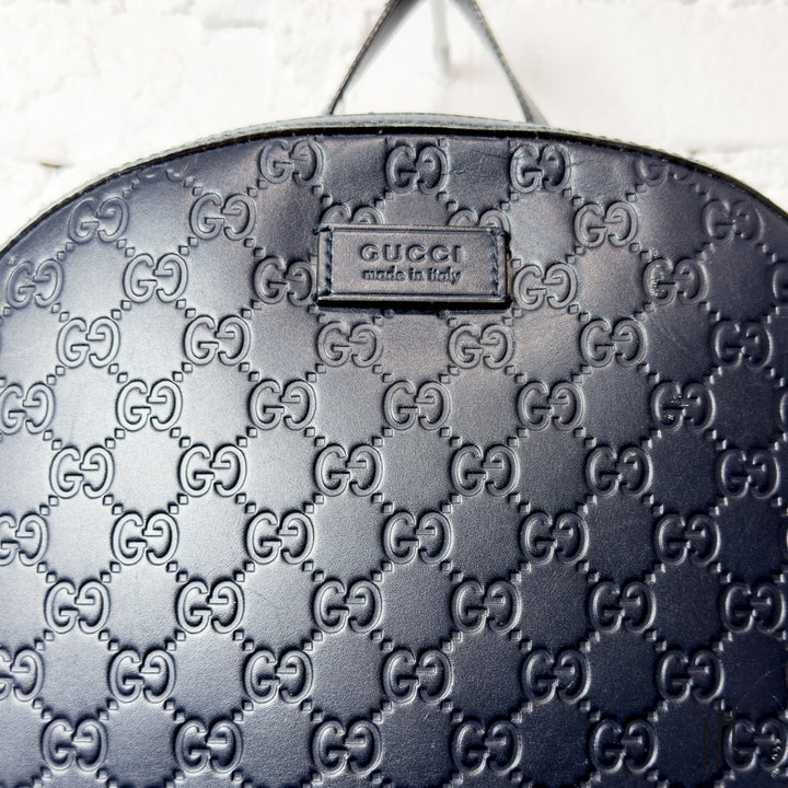 Gucci Monogram Leather Backpack - Black