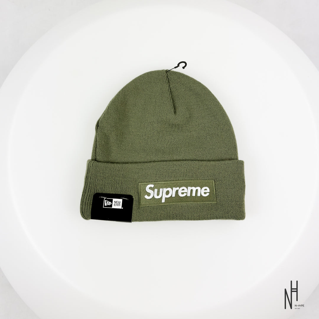 Supreme New Era Box Logo Beanie (FW25) Light Olive