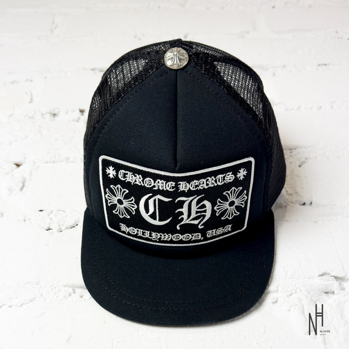 Chrome Hearts CH Hollywood Trucker Hat Black / Black