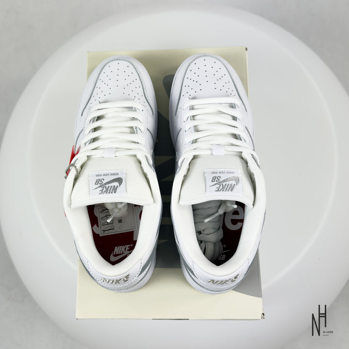 Nike SB Dunk Low Supreme 94 White Metallic Silver